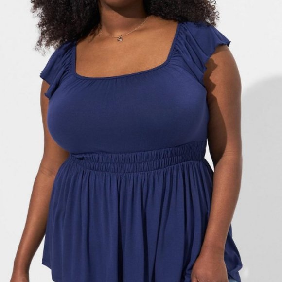 torrid Tops - Super Soft Square Neck Cinched Waist Babydoll Tank